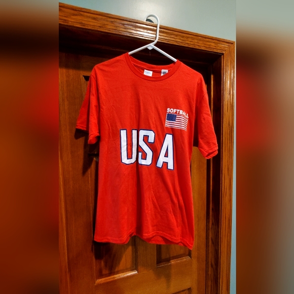 Port and Company Tops - Port & Company USA Softball Short Sleeve T Shirt , size Med, never worn, Tags